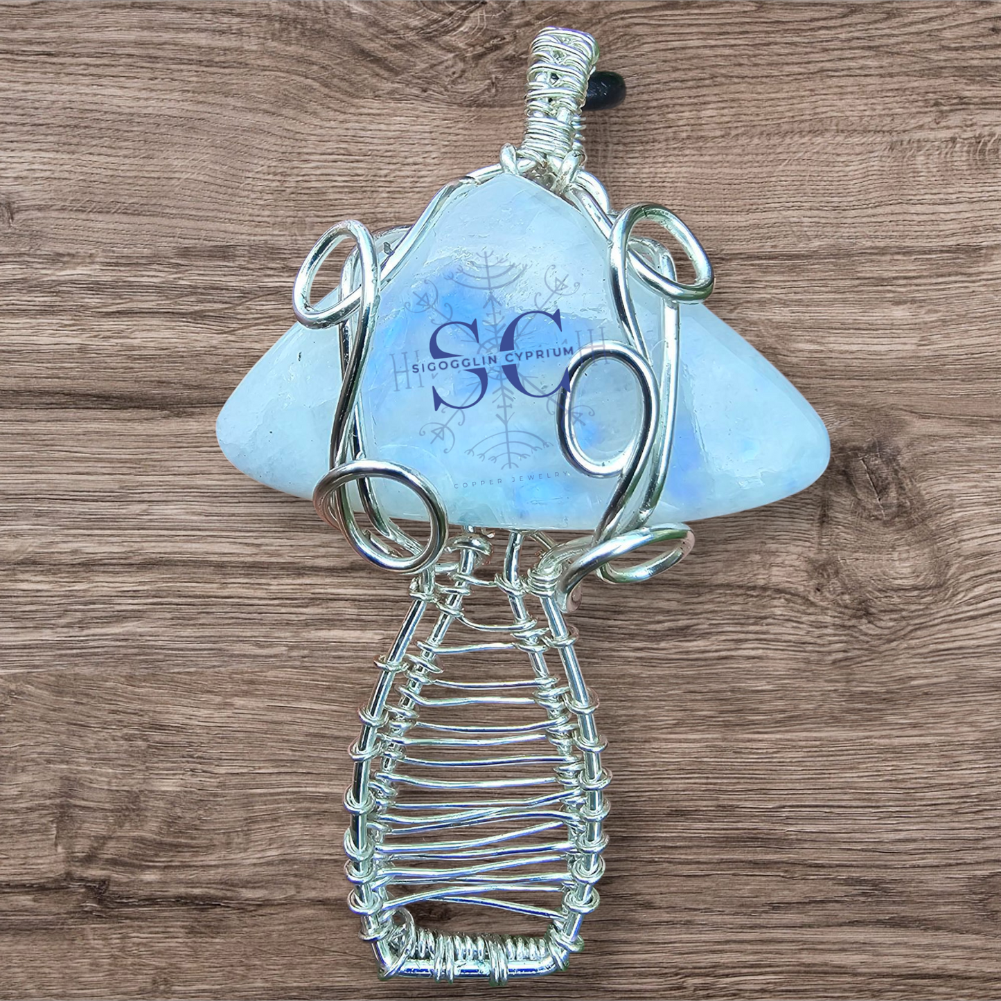 Moonstone Wire Wrapped Mushroom