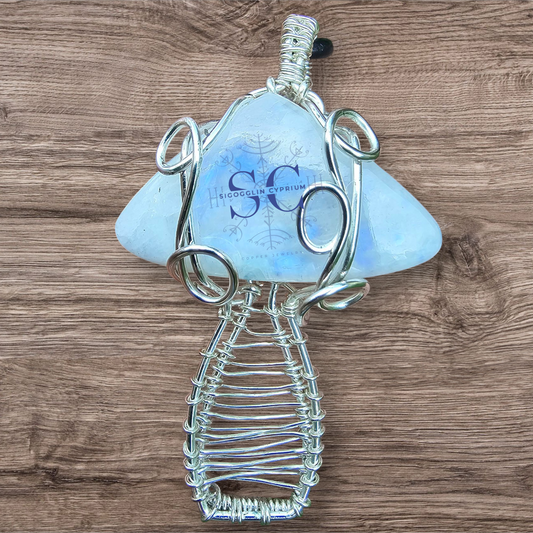 Moonstone Wire Wrapped Mushroom