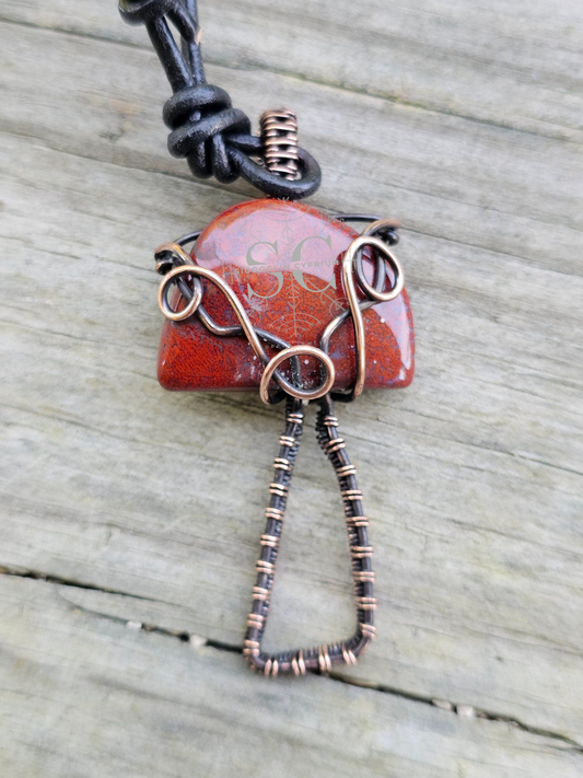 Red Jasper Wire Wrapped Mushroom