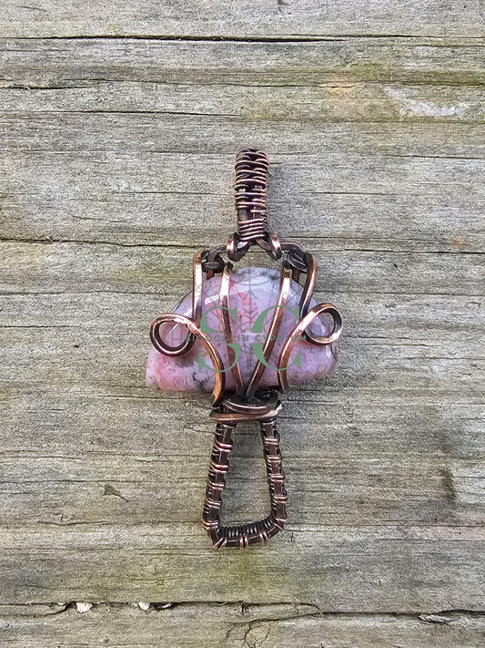 Red Moss Agate Wire Wrapped Mushroom
